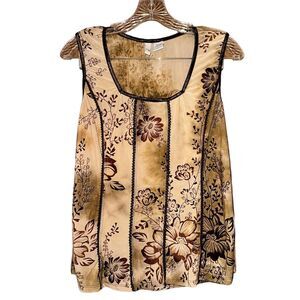 Y2K brown velvet detailed tank